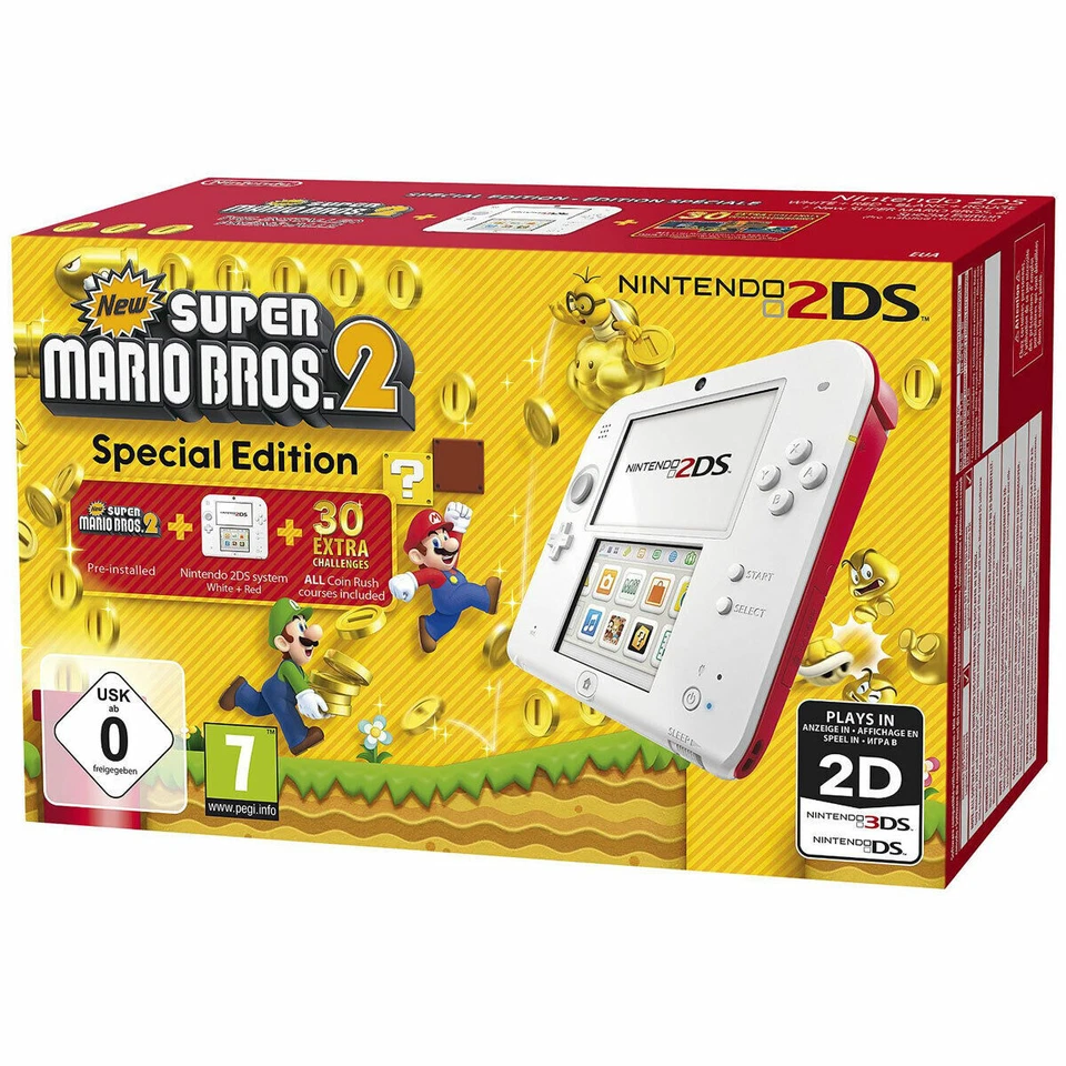 Nintendo 2DS Super Mario Bros. 2 Special Edition Spielkonsole - Weiß & Rot