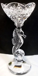 Waterford Crystal Seahorse Pillar Taper Candlestick 11.25" Boxed w/tags 40030263 - Picture 1 of 10