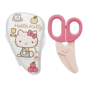 Japan Sanrio Hello Kitty SCISSORS Baby Kids Apple Milk Food Cutter w/ Case New - Picture 1 of 3