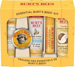 Burt's Bees Essential Gift Set, Lip Balm Hand Salve Body Lotion Foot Cream Face - Picture 1 of 11