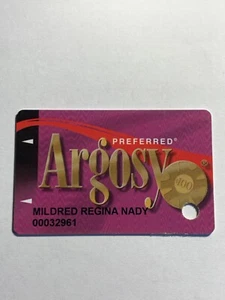 Tarjeta de tragamonedas de casino Argosy vintage - Imagen 1 de 2