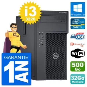 PC Tour Dell Precision T1650 Intel i3-3220 RAM 32Go Disque 500Go Windows 10 Wifi - Photo 1/8