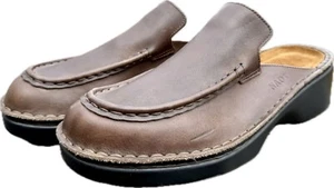 Naot Clogs Brown Leather Size 42 Made in Israel Slip On Shoes Blake Rubber Bjorn - Picture 1 of 9