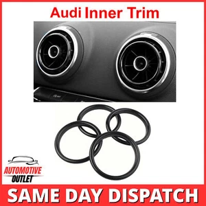 4X INNENLUFTAUSSTRÖMERRING ABDECKUNG ZIERLEISTE AUSLASS FÜR AUDI A3 S3 RS3 8V 2012-2019, SCHWARZ - Bild 1 von 10