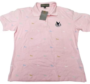 GLENEAGLES Kids Girls Polo Shirt Gel 202 Auriga Pink Horse Design XL 12-13Yrs - Picture 1 of 5