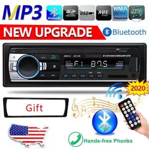 Single 1DIN Car Stereo Radio MP3 Player Bluetooth Audio InDash TF USB FM 12V 60W - Picture 1 of 12