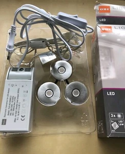 3x OBI mini Einbau-Aufbau Strahler Alu gebürstet Einbaustrahler 1,8W 85lm 3000K - Bild 1 von 8