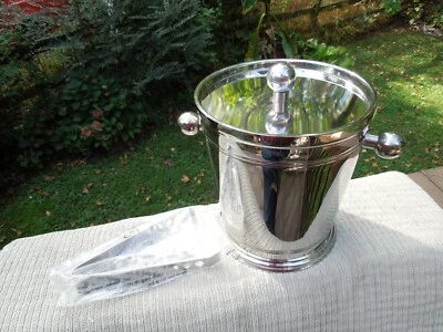 Nuevo en caja Cubo de hielo grande de acero inoxidable de la colección Martha Stewart con pinzas 2,5 qt Foto 1 de 4