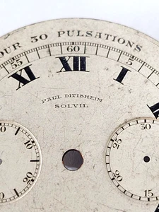 SOLVIL  - PAUL DITISHEIM - DIAL POCKET WATCH CRONOGRAPH VINTAGE - Picture 1 of 4