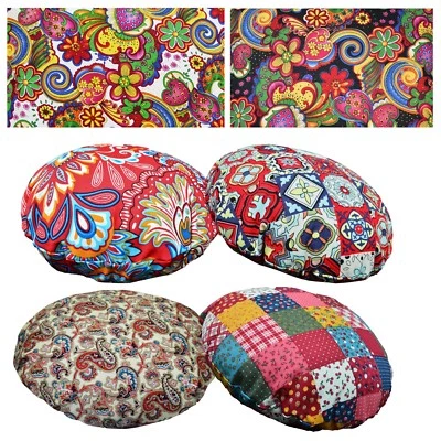 Flat Round Shape Cover*A-Grade Cotton Canvas Floor Seat Chair Cushion Case*Lf2 - Image 1 of 2