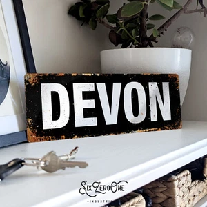 DEVON metal sign. 3 Sizes Mancave Kitchen workshop home tin south beach hut - Picture 1 of 5