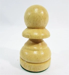 Pawn Schachspiel Ersatzfigur Natur Beige Holz 3 1/8" Höhe x 1 3/4" - Bild 1 von 2