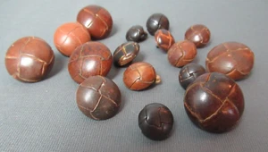 16 botones de vástago de cuero - surtidos tonos de marrones y tamaños - 138 158 - Imagen 1 de 6