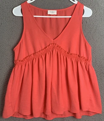 Blusa Pulôver Everly Regata Feminina Pequena Laranja Sem Mangas Casual - Imagem 1 de 4