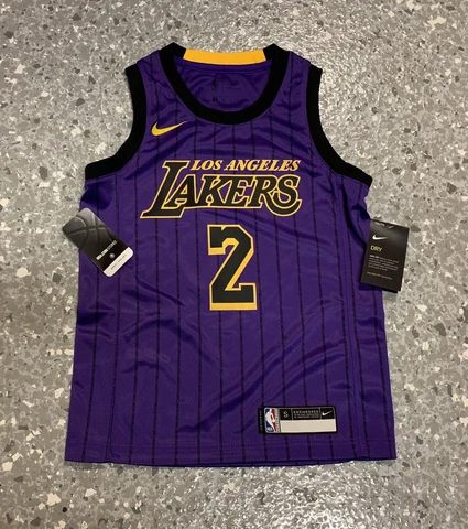 Lonzo Ball Los Angeles Lakers City Edition Nike Swingman Jersey Youth Medium NWT Cover