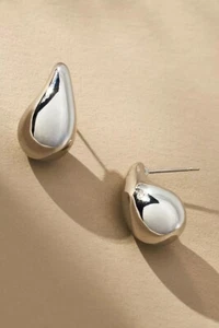 NWT Anthropologie The Petra Mini Drop Earrings Silver Earrings SRP $38 - Picture 1 of 4