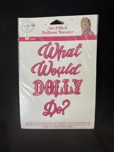 Dolly Parton Party Supply What Would Dolly Do? Pink Air Fill Balloon Banner 4pc - Picture 1 of 4