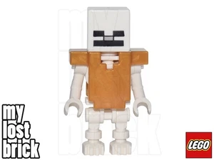 LEGO Minecraft Skeleton Minifigure Pearl Gold Armour from 21137 (min054) - NEW - Picture 1 of 3