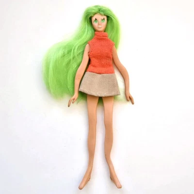 Винтажная кукла 1969 Ideal FLATSY Gwen зеленые волосы - ЧИТАЙТЕ - Изображение 1 из 4