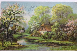 Art House Home River Cottage Postcard Old Vintage Card View Standard Souvenir PC - Picture 1 of 2