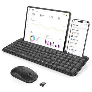 Bluetooth Multi-Device Tastatur Kabellos Wiederaufladbar Kompakt - Bild 1 von 8