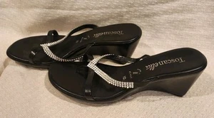 Toscanella Made In Italy Shoes Women’s Sandals Black Color Size 10 - Picture 1 of 6
