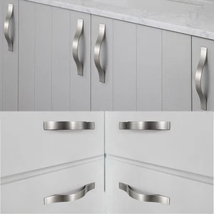 5" Hole Distance Kitchen Cabinet Drawer Handles Cupboard Pull Brushed Nickel New - Picture 1 of 6