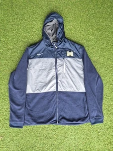 Nike Michigan Fleece Zip Up 3XL Blue And Gray - Picture 1 of 7