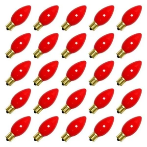 Vickerman V472153-25 7 watt 130V C9 Ceramic Red Replacement Bulb - Pack of 25 - Picture 1 of 1