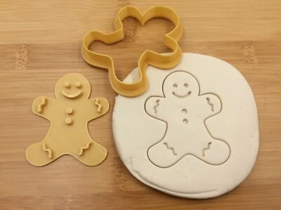 Xmas Christmas Gingerbread Man Cartoon Party Cookie Fondant Embosser Stamp  - image 1 of 2