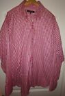 Bogosse Shirt Red Plaid Square Silver/Red Button Leather Cuff Strap Size 7 Xxxl