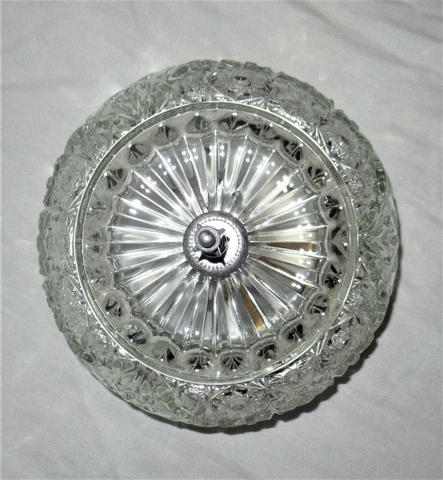 VTG DECO ERA GLASS SHADE FLUSH MOUNT CHANDELIER CEILING FIXTURE 1930's Cover