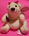1997 COCA COLA PLUSH BEAN BAG POLAR BEAR IN RED BOW STYLE #0106 W/TAGS 6" EXCELL