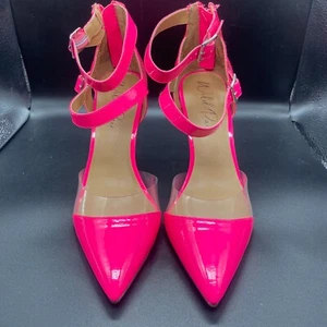 WILD PAIR Women's Pink Closure Transparent Sides Daymian Stiletto Pump Size 8 - Picture 1 of 4