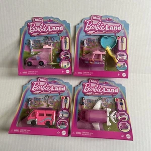Lot Of 4 New Mini Barbie Land Micro Doll Playsets Boat Plane Car Camper W/Dolls - Picture 1 of 12