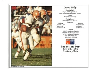 Leroy Kelly - Cleveland Browns Hall of Fame Induction 8" x 10" Supercard - Picture 1 of 3