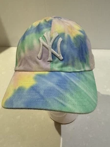 47 Brand Clean Up New York Yankees Tie Dye Pink Blue  Yellow Adjustable Hat Cap - Picture 1 of 8