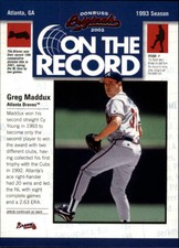 2002 Donruss Originals On The Record Braves Baseball Card #7 Greg Maddux /800
