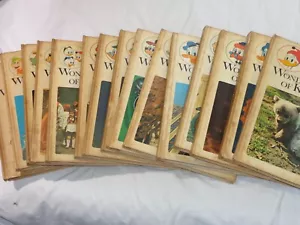 1971 Vintage Disney Wonderful World of Knowledge Hardback Books Complete Set 16 - Picture 1 of 6
