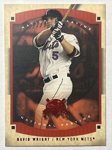 2005 Fleer National Pastime Red Hot Parallel, David Wright #ed 148/150, Card #54