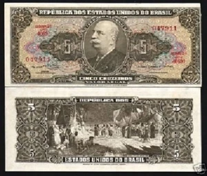 BRAZIL 5 CRUZEIROS P-176 1962 X 100 Pcs Lot Bundle AMAZON DE LA RUE UNC BANKNOTE - Picture 1 of 4
