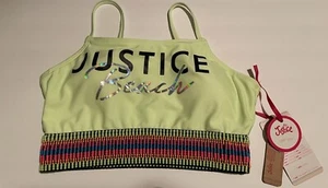 Justice Beach Bathing Suit Top Neon Green NWT XL Youth - Picture 1 of 4