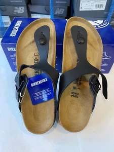 BIRKENSTOCK Gizeh BS Black Women's Slide Casual Sandals [EU:38/245] NWT 0043693 - Picture 1 of 8
