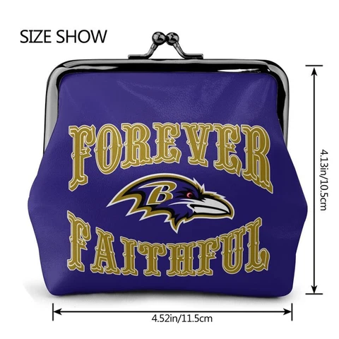 Baltimore Ravens Leather Coin Purse Change Purse "forever Faithful" Lady Wallet Cover