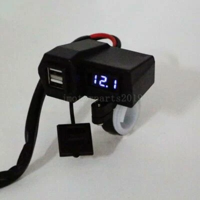 LED Voltmeter USB Charger For Yamaha V-Star 650 950 1100 1300 Classic Stryker - Image 1 of 4