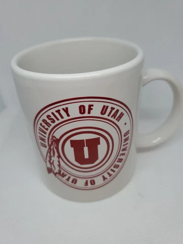 University Of Utah Coffee Cup Mug UTES Feather Logo NWT NCAA Seal Cover