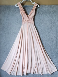 Abito da notte lungo vintage Olga full sweep stile incrociato 9692 rosa taglia P - Foto 1 di 18