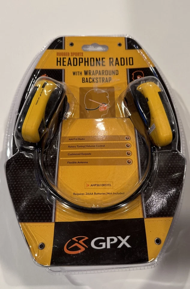 Vtg GPX Rugged Sports Headphone AM/FM Jogger Radio Retro AHP3610RSYEL NEW ⭐️ - Image 1 of 1
