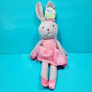 Bunny Rabbit Pink Grey Plush Polka Dot Dress Easter Ballerina Stuffed Animal 20" - Bild 1 von 8