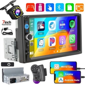 Autoradio 7" Singolo 1Din Touch Screen BT Radio Apple/Android Carplay GPS FM+CAM - Foto 1 di 14